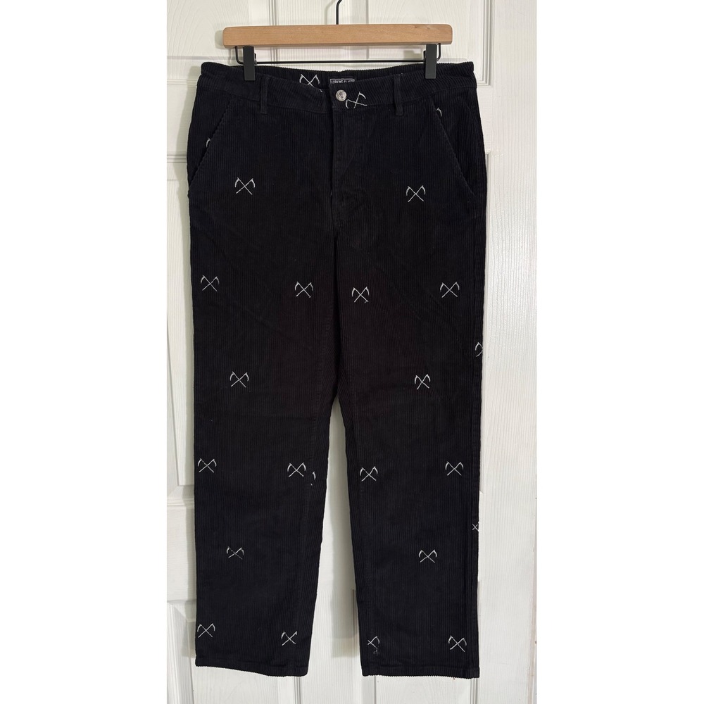 Lurking Class Corduroy Pants 34 Black Reaper Scythe Embroidered Sketchy Tank